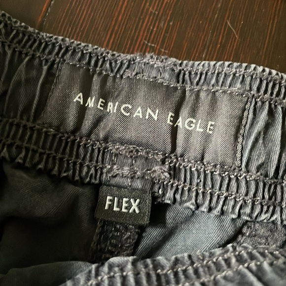 Navy Men's AE American Eagle Flex Trekker Woven Cotton Joggers In Size Small - Picture 7 of 13